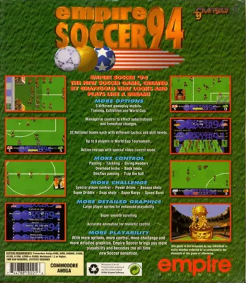 Empire Soccer 94 box cover back